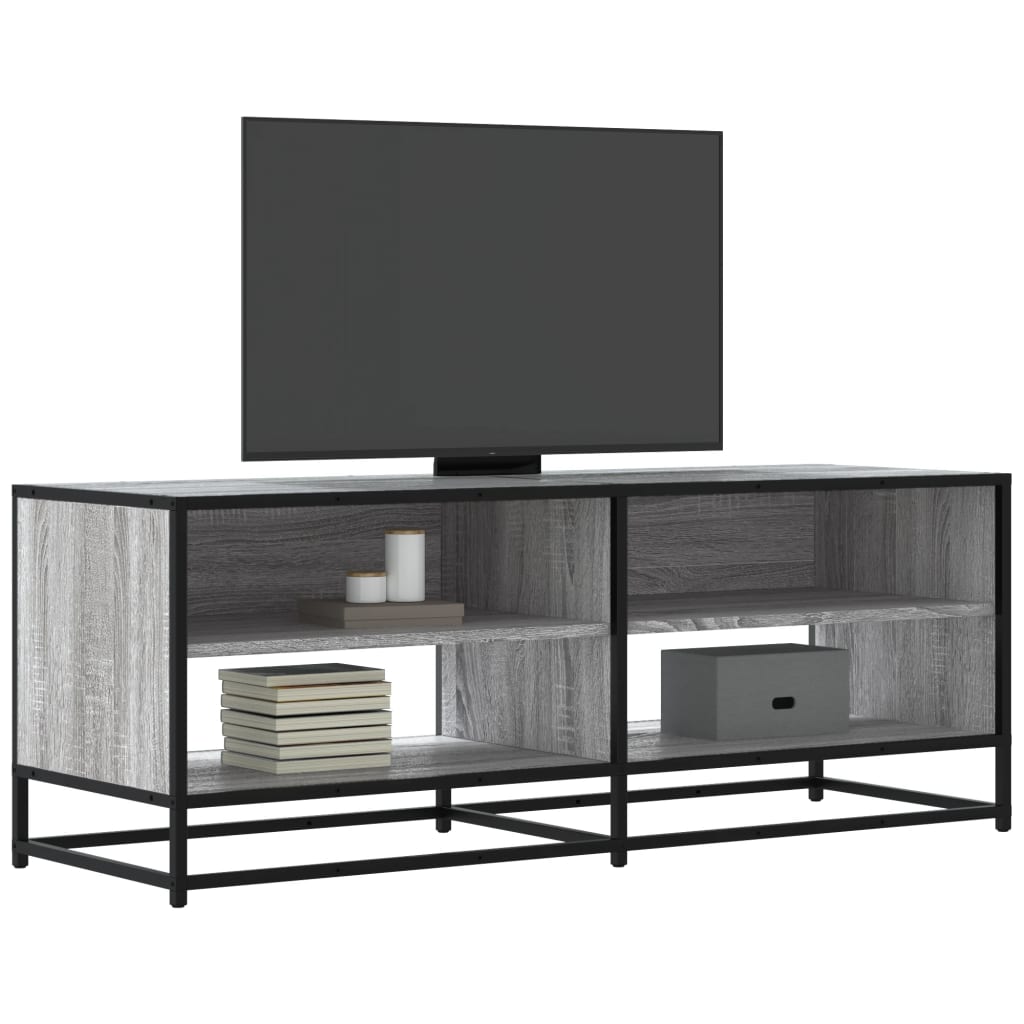 vidaXL TV Cabinet Grey Sonoma 120,5x40x46 cm Engineered Wood and Metal