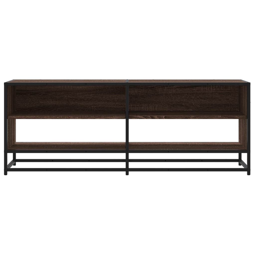 vidaXL TV Cabinet Brown Oak 120.5x40x46 cm Engineered Wood and Metal