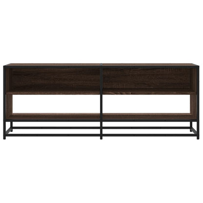 vidaXL TV Cabinet Brown Oak 120.5x40x46 cm Engineered Wood and Metal