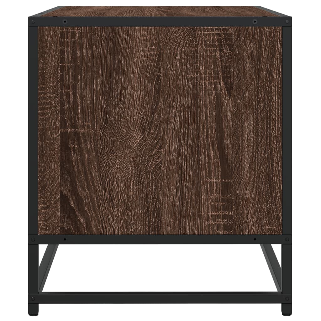vidaXL TV Cabinet Brown Oak 120.5x40x46 cm Engineered Wood and Metal