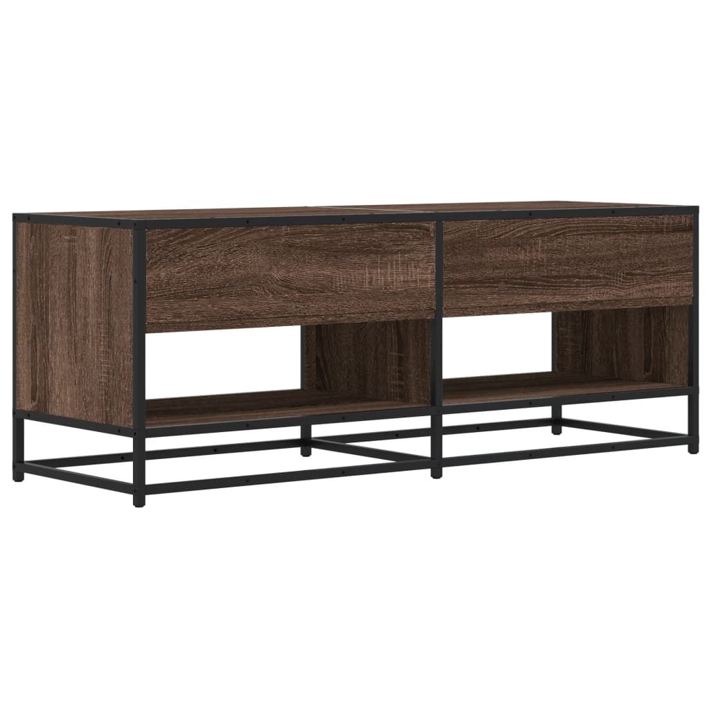 vidaXL TV Cabinet Brown Oak 120.5x40x46 cm Engineered Wood and Metal