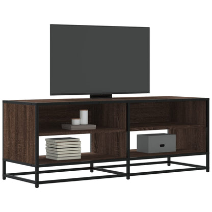 vidaXL TV Cabinet Brown Oak 120.5x40x46 cm Engineered Wood and Metal