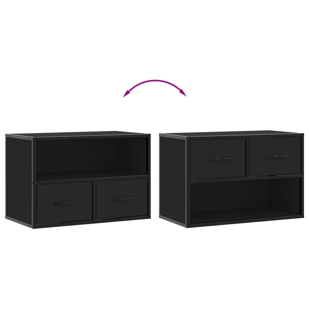 vidaXL TV Cabinet Black 60x31x39.5 cm Engineered Wood and Metal