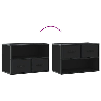 vidaXL TV Cabinet Black 60x31x39.5 cm Engineered Wood and Metal