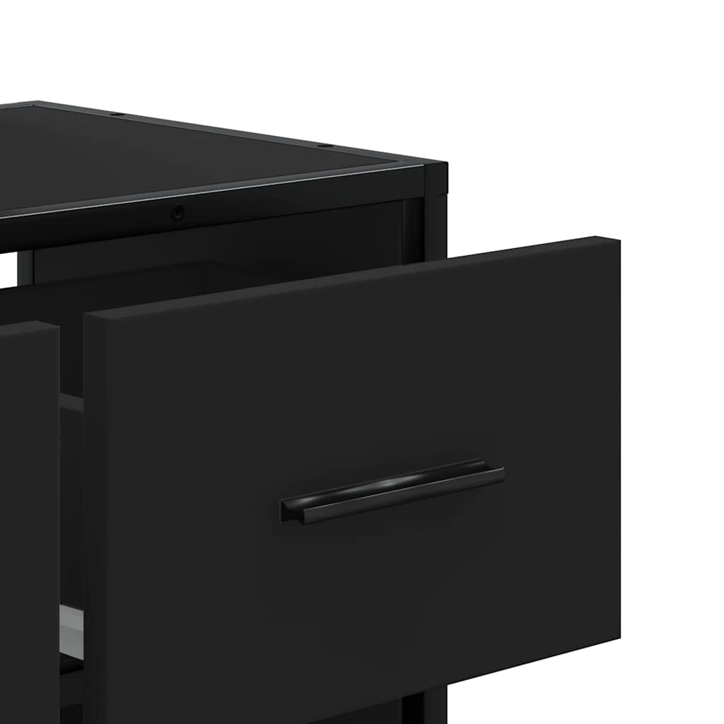 vidaXL TV Cabinet Black 60x31x39,5 cm Engineered Wood and Metal