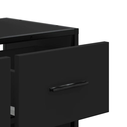 vidaXL TV Cabinet Black 60x31x39,5 cm Engineered Wood and Metal