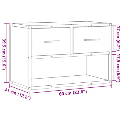 vidaXL TV Cabinet Black 60x31x39,5 cm Engineered Wood and Metal