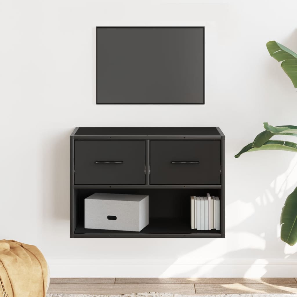 vidaXL TV Cabinet Black 60x31x39.5 cm Engineered Wood and Metal