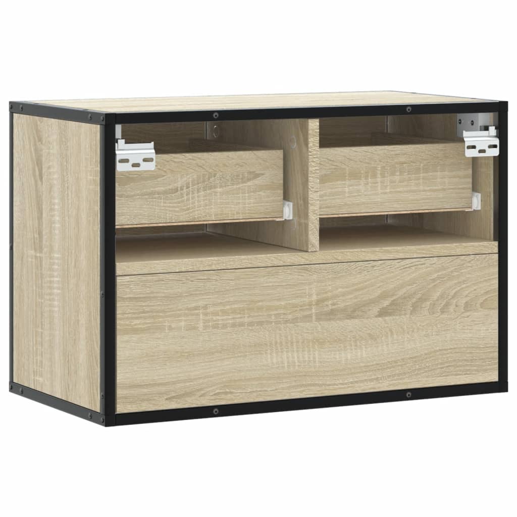 vidaXL TV Cabinet Sonoma Oak 60x31x39.5 cm Engineered Wood and Metal