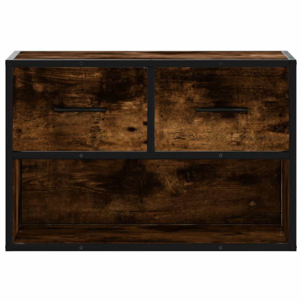 vidaXL TV Cabinet Smoked Oak 60x31x39,5 cm Wood and Metal
