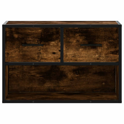 vidaXL TV Cabinet Smoked Oak 60x31x39,5 cm Wood and Metal