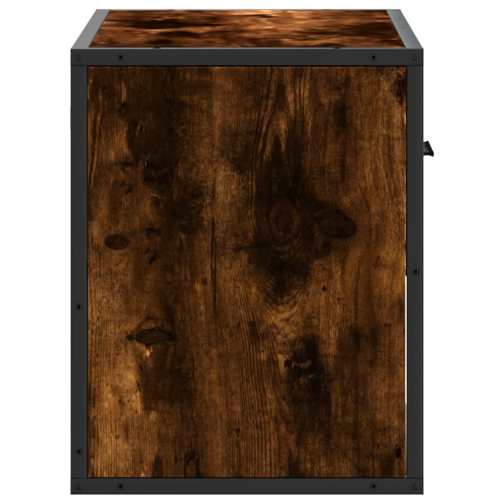 vidaXL TV Cabinet Smoked Oak 60x31x39.5 cm Wood and Metal
