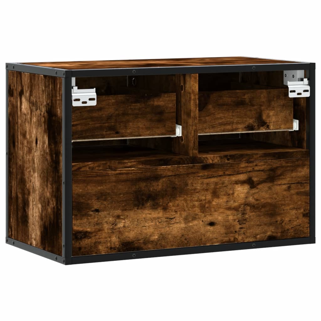 vidaXL TV Cabinet Smoked Oak 60x31x39.5 cm Wood and Metal