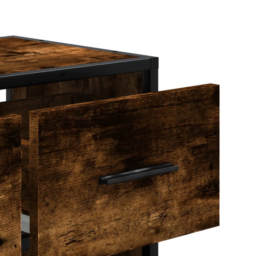 vidaXL TV Cabinet Smoked Oak 60x31x39.5 cm Wood and Metal