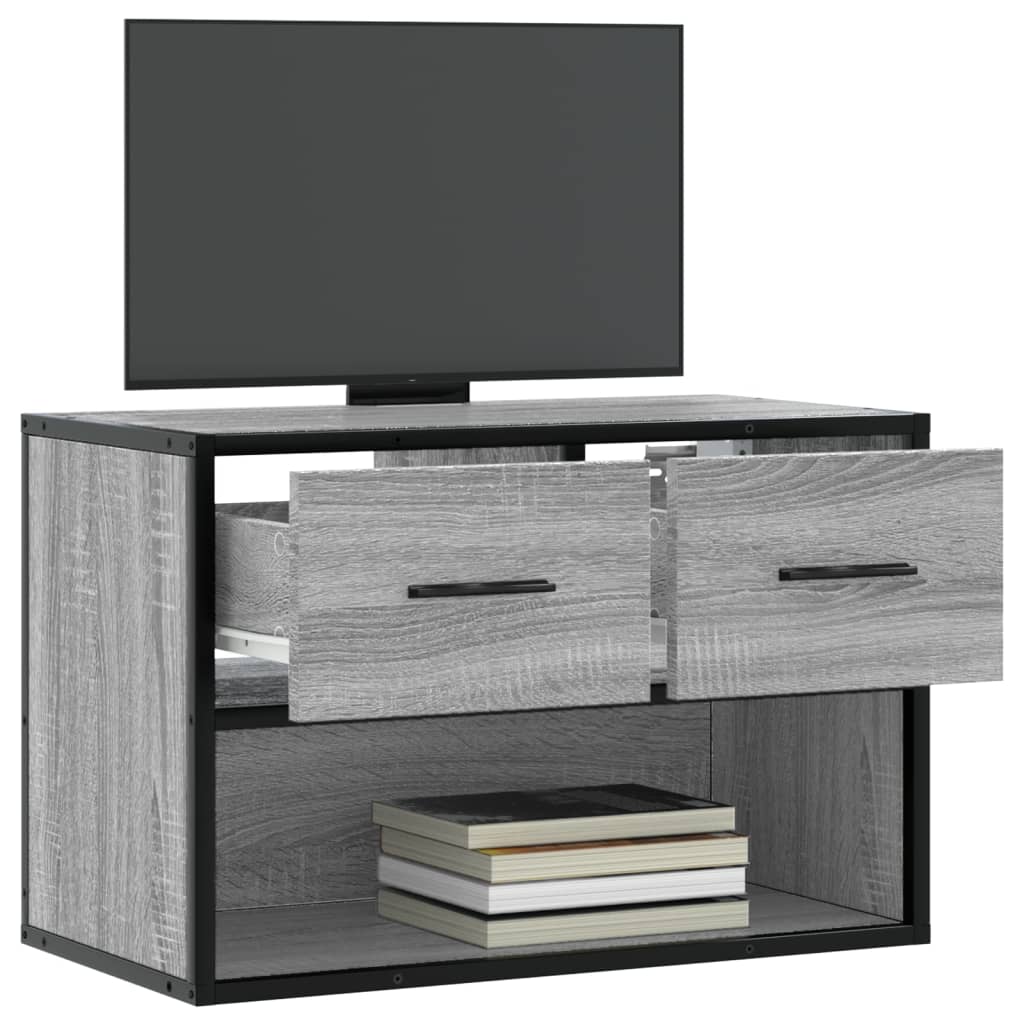 vidaXL TV Cabinet Grey Sonoma 60x31x39.5 cm Engineered Wood and Metal