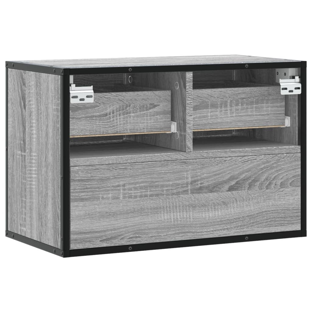 vidaXL TV Cabinet Grey Sonoma 60x31x39.5 cm Engineered Wood and Metal
