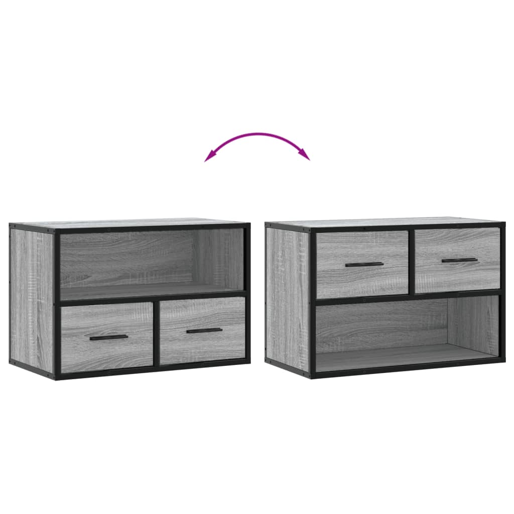 vidaXL TV Cabinet Grey Sonoma 60x31x39.5 cm Engineered Wood and Metal