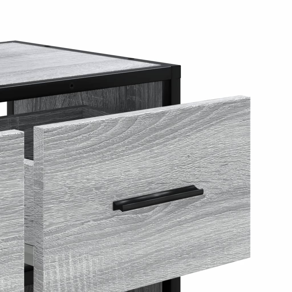 vidaXL TV Cabinet Grey Sonoma 60x31x39.5 cm Engineered Wood and Metal