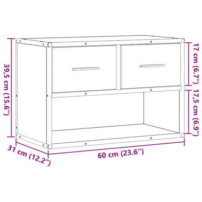 vidaXL TV Cabinet Grey Sonoma 60x31x39.5 cm Engineered Wood and Metal
