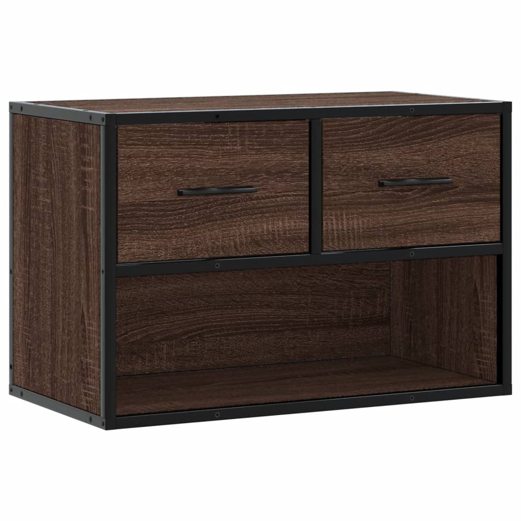 vidaXL TV Cabinet Brown Oak 60x31x39,5 cm Engineered Wood and Metal