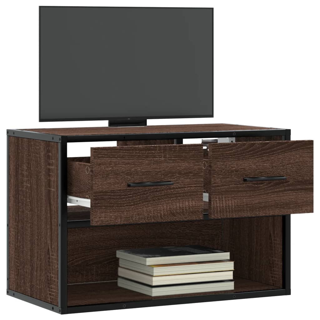 vidaXL TV Cabinet Brown Oak 60x31x39,5 cm Engineered Wood and Metal