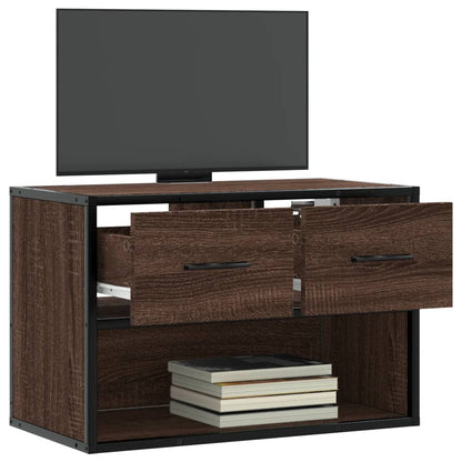vidaXL TV Cabinet Brown Oak 60x31x39,5 cm Engineered Wood and Metal