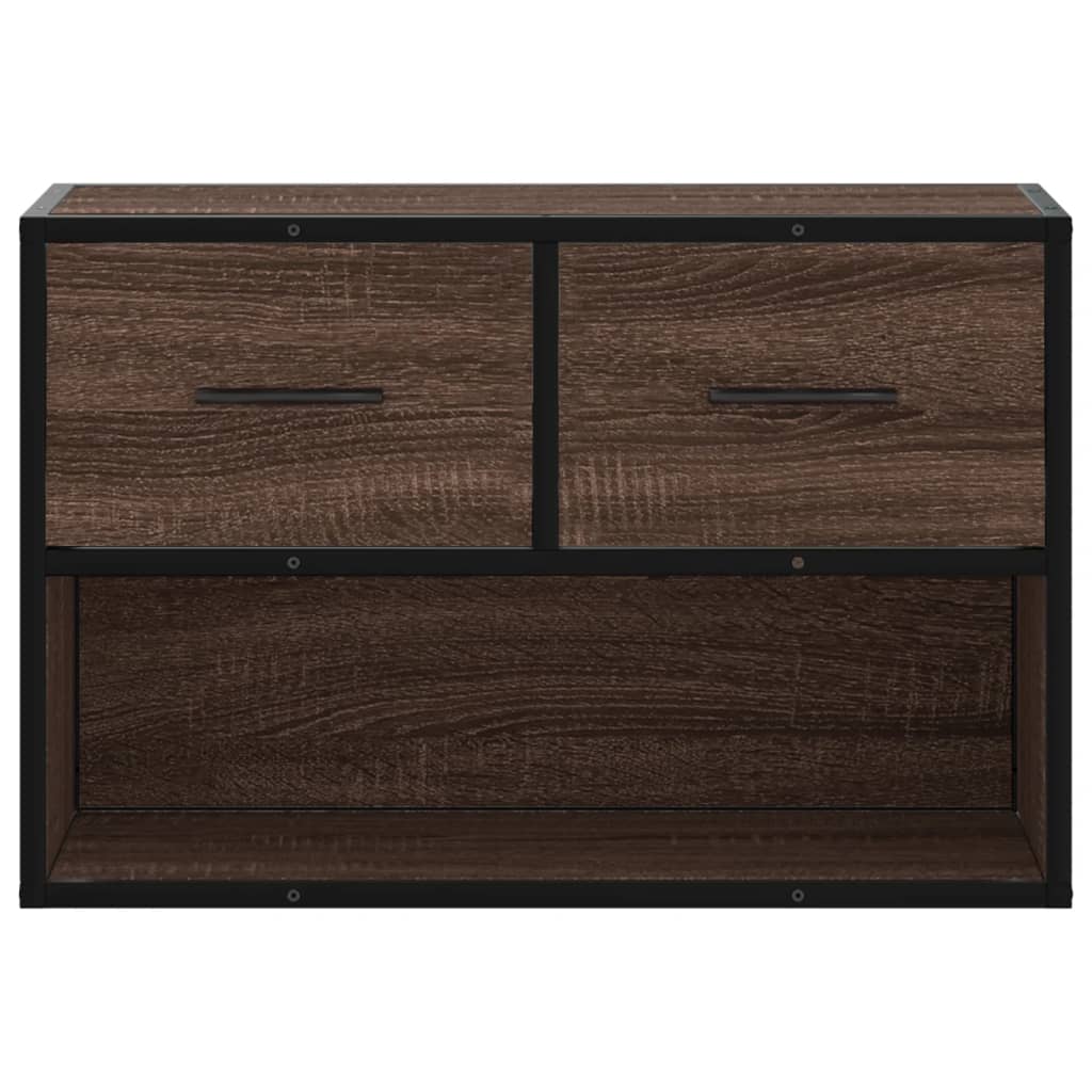 vidaXL TV Cabinet Brown Oak 60x31x39.5 cm Engineered Wood and Metal