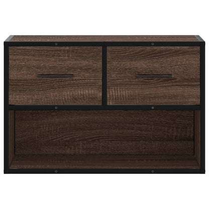 vidaXL TV Cabinet Brown Oak 60x31x39.5 cm Engineered Wood and Metal