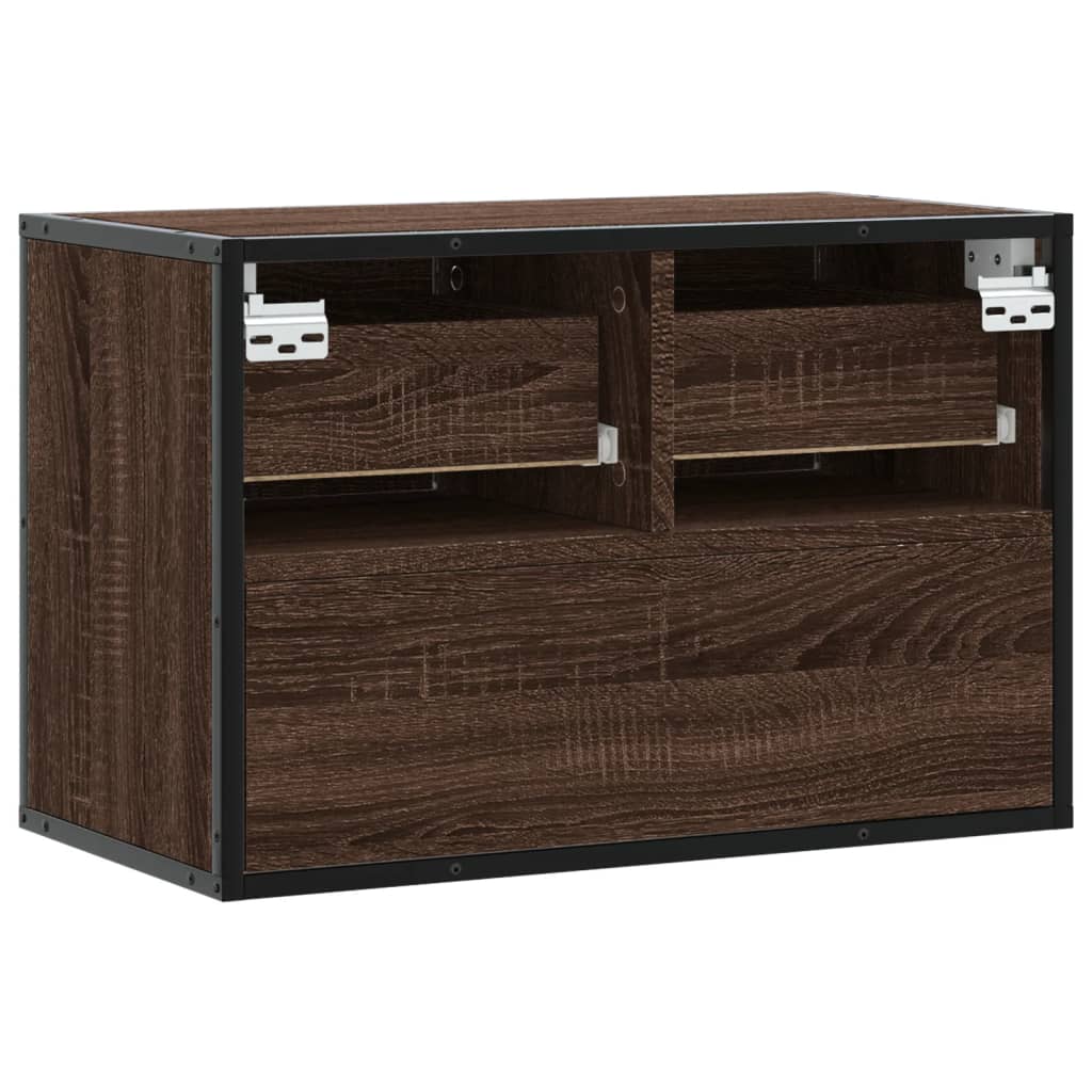 vidaXL TV Cabinet Brown Oak 60x31x39.5 cm Engineered Wood and Metal