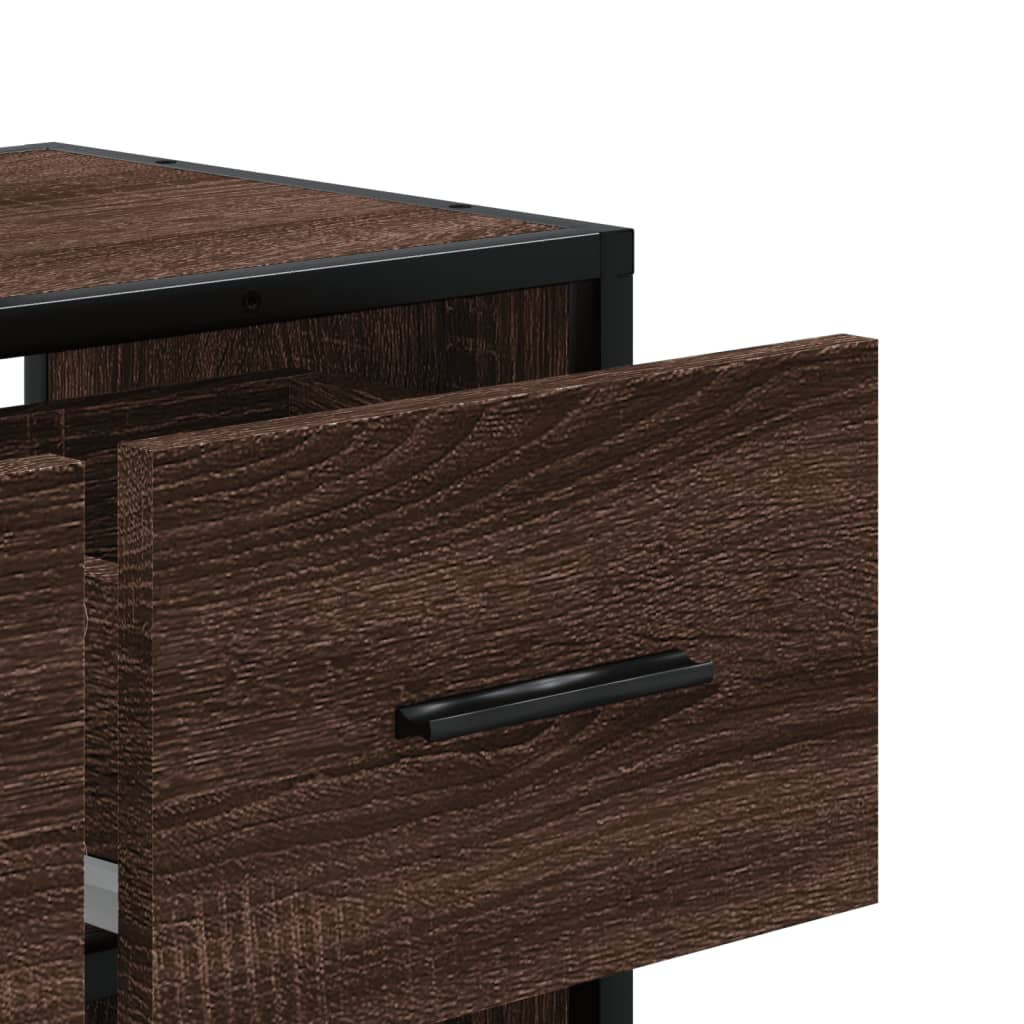 vidaXL TV Cabinet Brown Oak 60x31x39,5 cm Engineered Wood and Metal