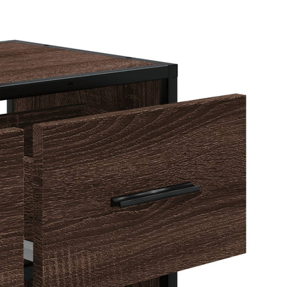 vidaXL TV Cabinet Brown Oak 60x31x39,5 cm Engineered Wood and Metal
