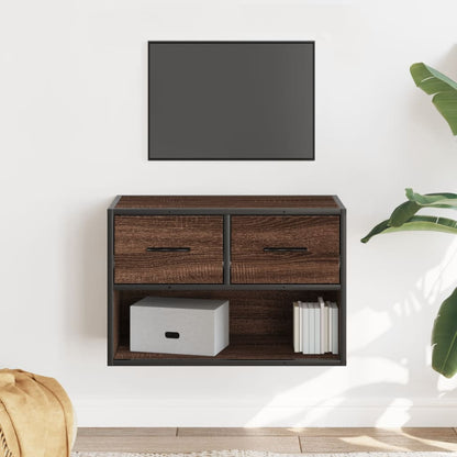 vidaXL TV Cabinet Brown Oak 60x31x39,5 cm Engineered Wood and Metal