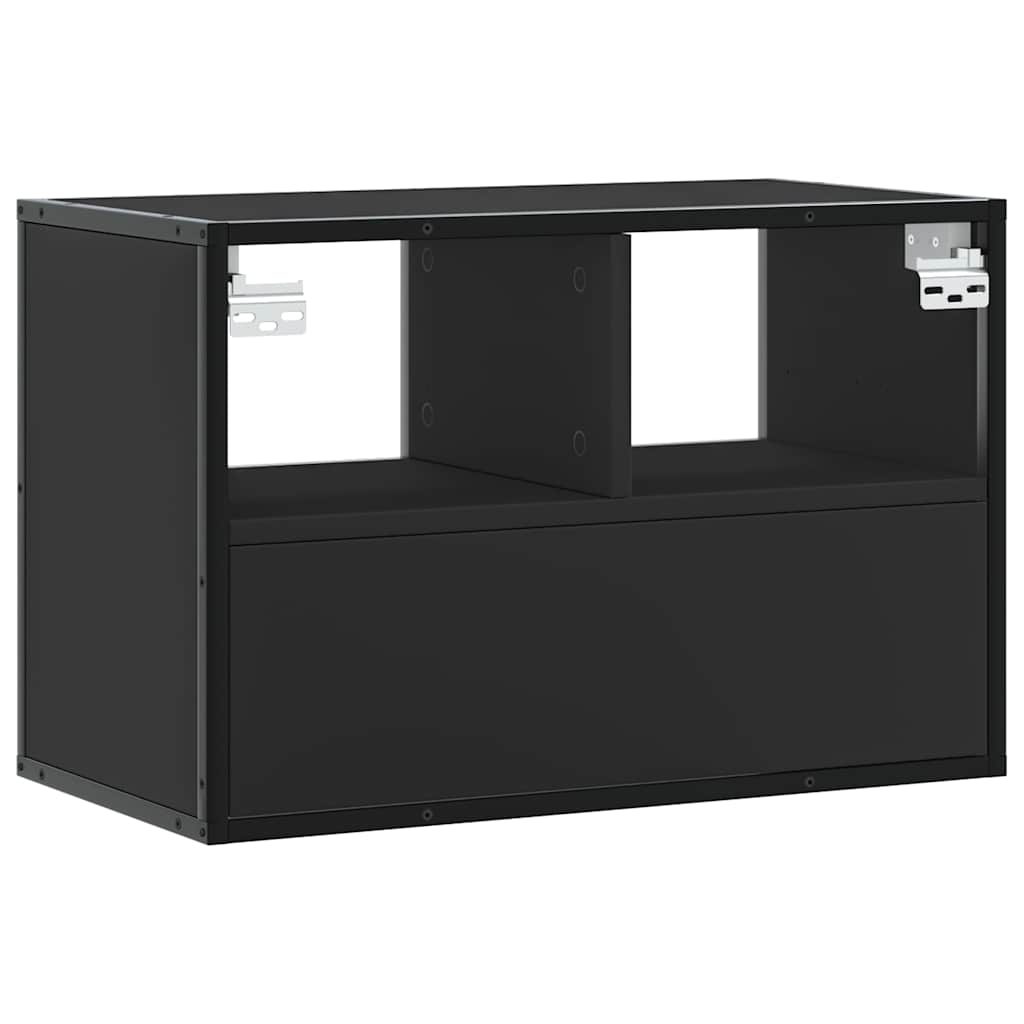 vidaXL TV Cabinet Black 60x31x39.5 cm Engineered Wood and Metal