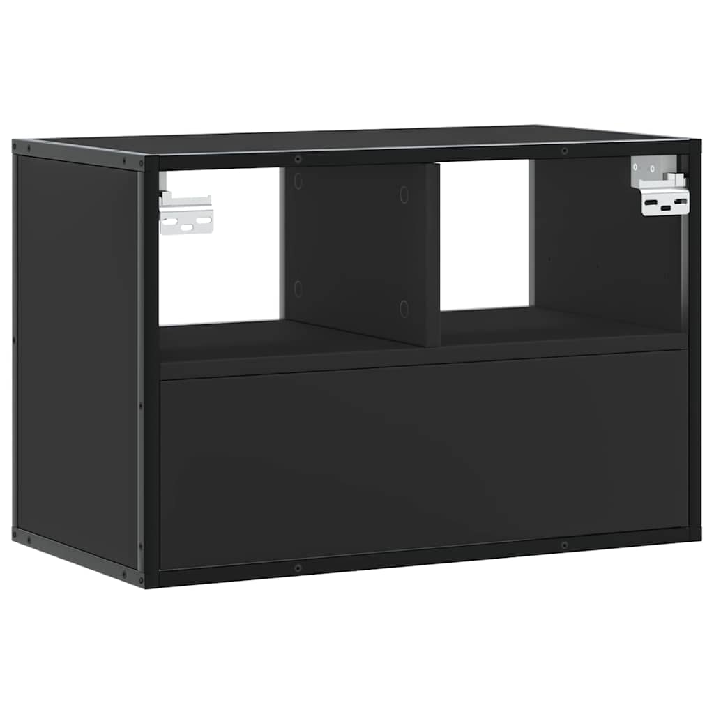 vidaXL TV Cabinet Black 60x31x39,5 cm Engineered Wood and Metal
