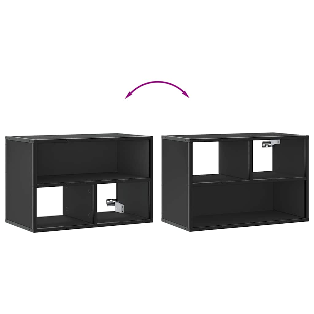 vidaXL TV Cabinet Black 60x31x39.5 cm Engineered Wood and Metal