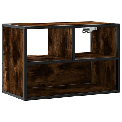 vidaXL TV Cabinet Smoked Oak 60x31x39.5 cm Engineered Wood and Metal