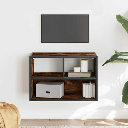 vidaXL TV Cabinet Smoked Oak 60x31x39.5 cm Engineered Wood and Metal