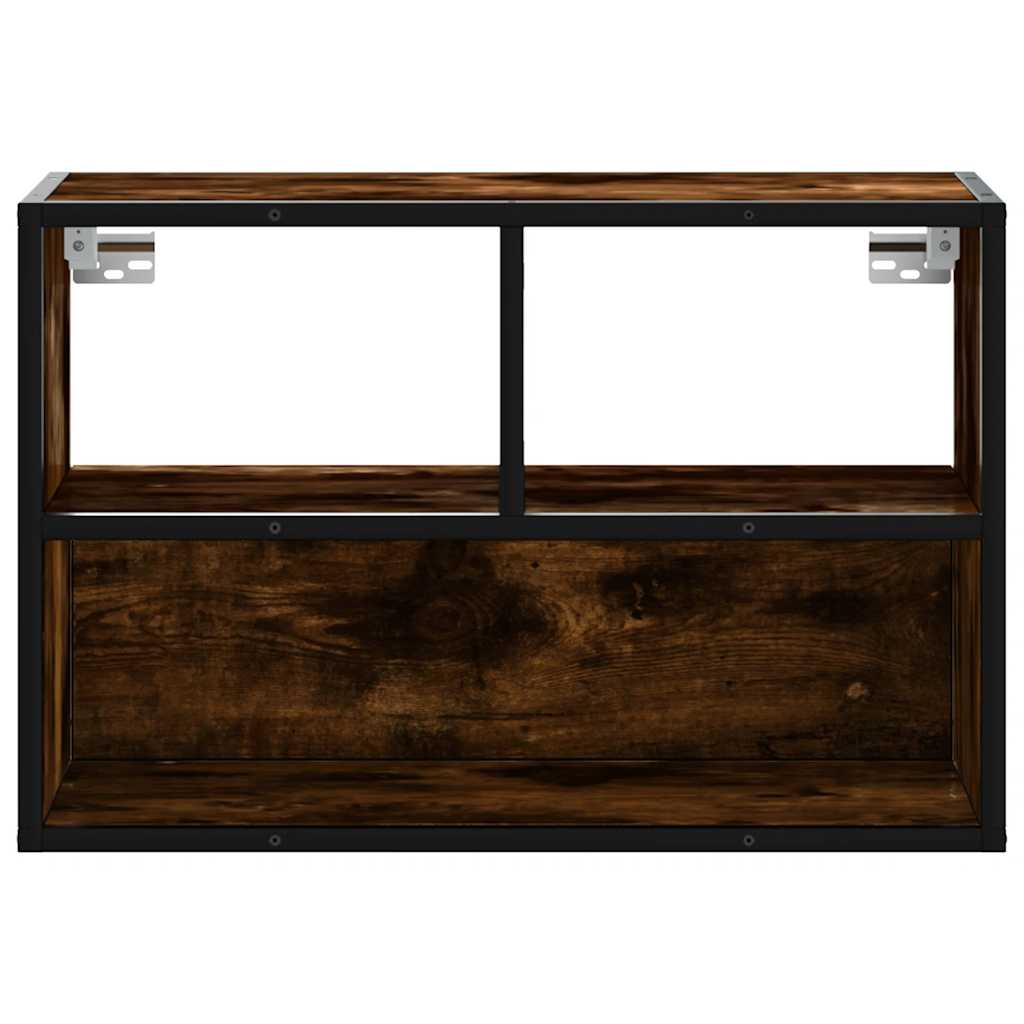 vidaXL TV Cabinet Smoked Oak 60x31x39.5 cm Engineered Wood and Metal