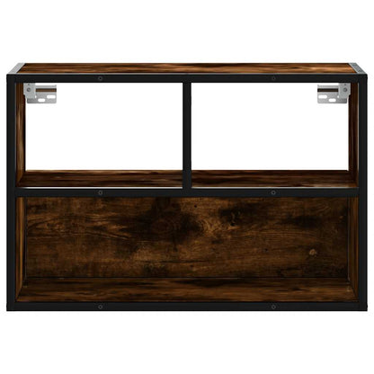 vidaXL TV Cabinet Smoked Oak 60x31x39.5 cm Engineered Wood and Metal