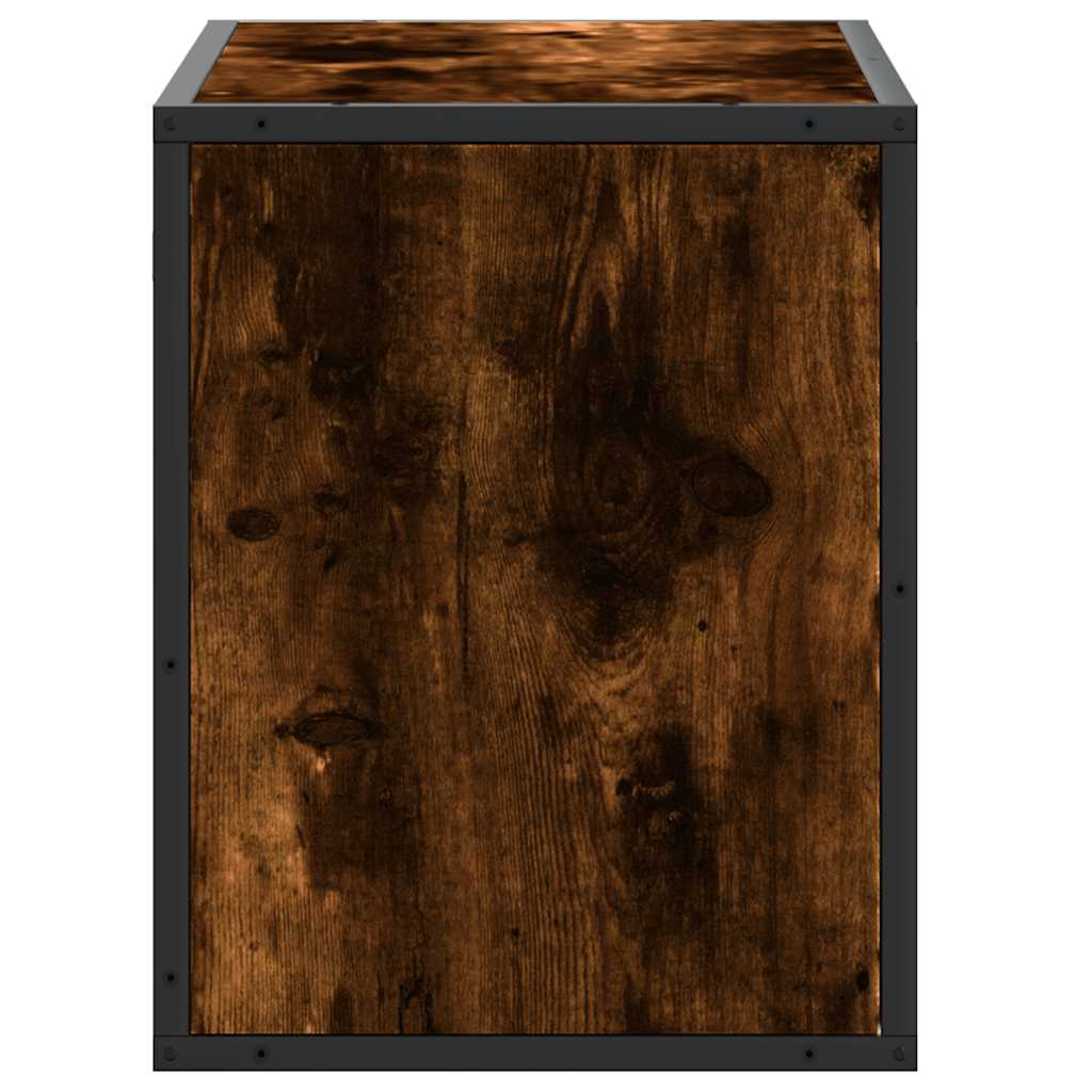 vidaXL TV Cabinet Smoked Oak 60x31x39.5 cm Engineered Wood and Metal