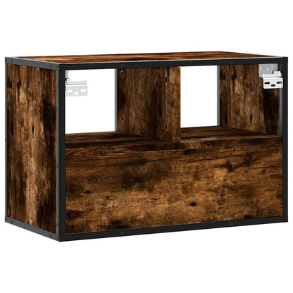 vidaXL TV Cabinet Smoked Oak 60x31x39,5 cm Engineered Wood and Metal