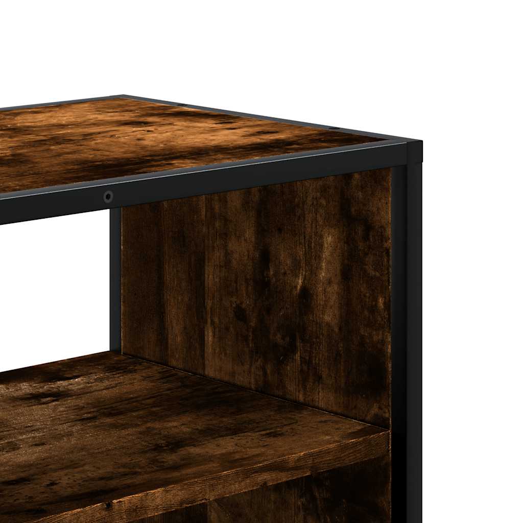 vidaXL TV Cabinet Smoked Oak 60x31x39.5 cm Engineered Wood and Metal