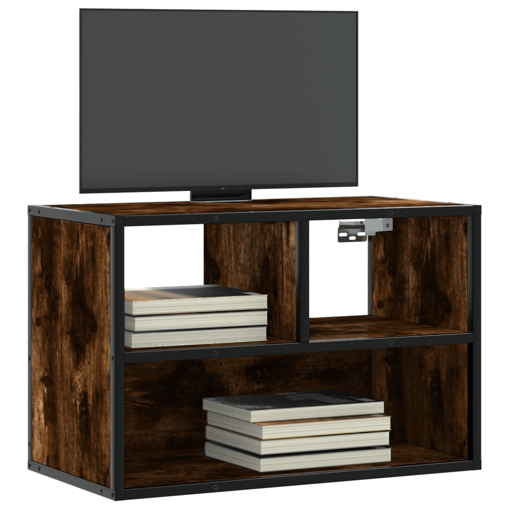 vidaXL TV Cabinet Smoked Oak 60x31x39,5 cm Engineered Wood and Metal
