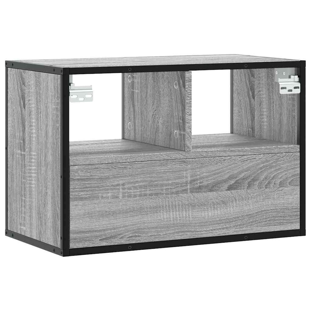 vidaXL TV Cabinet Grey Sonoma 60x31x39,5 cm Engineered Wood and Metal