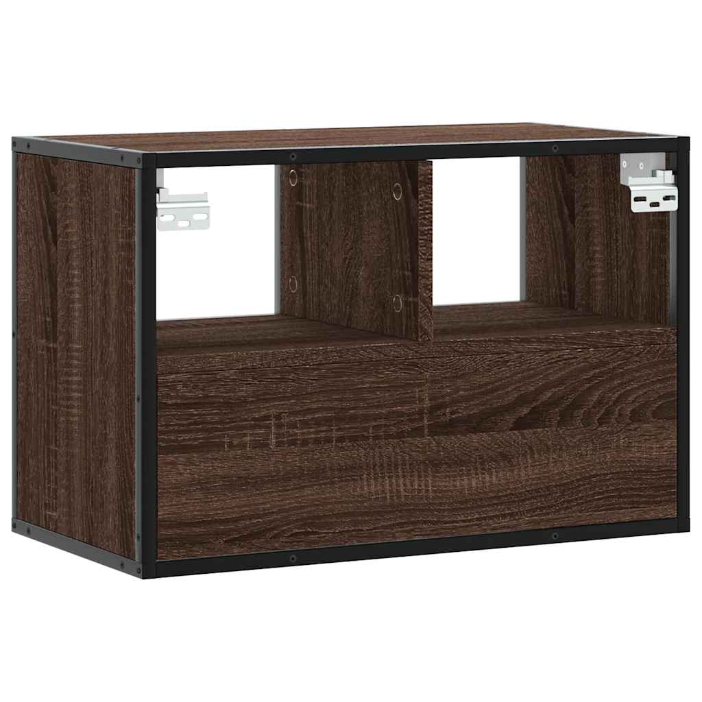vidaXL TV Cabinet Brown Oak 60x31x39.5 cm Engineered Wood and Metal
