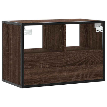 vidaXL TV Cabinet Brown Oak 60x31x39.5 cm Engineered Wood and Metal