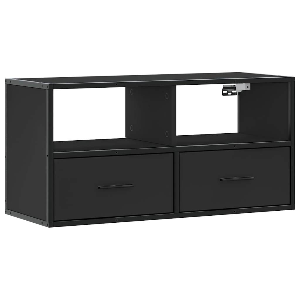 vidaXL TV Cabinet Black 80x31x39.5 cm Engineered Wood and Metal