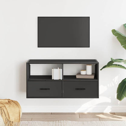 vidaXL TV Cabinet Black 80x31x39.5 cm Engineered Wood and Metal
