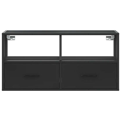 vidaXL TV Cabinet Black 80x31x39.5 cm Engineered Wood and Metal