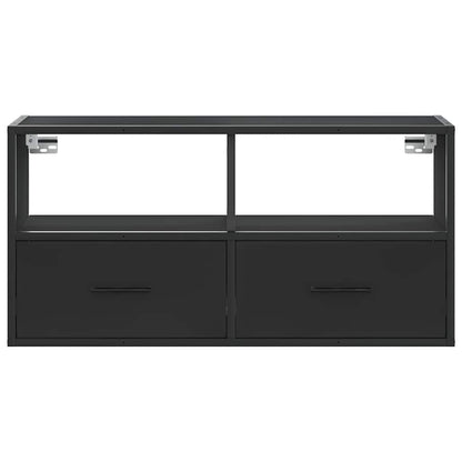 vidaXL TV Cabinet Black 80x31x39,5 cm Engineered Wood and Metal